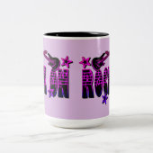 ギターとスターマグのピンクロゴロック ツートーンマグカップ (中央)