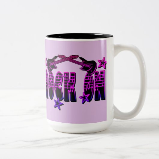 ギターとスターマグのピンクロゴロック ツートーンマグカップ (右)