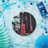 ギターとドラム ペーパープレート (パーティー)