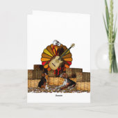 ギターとビーグルと干し草の上の漫画の七面鳥 シーズンカード (裏面)