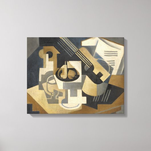 ギターとフルーツボウルをテーブルに, 1918 キャンバスプリント (正面)