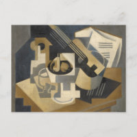 ギターとフルーツボウルをテーブルに， 1918