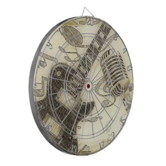 ギターとマイクのダーツボード ダーツボード (正面左)