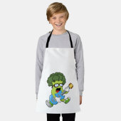 ギターとミュージシャンとしてのブロッコリー エプロン (着用した状態)