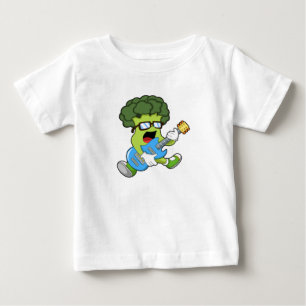 ギターとミュージシャンとしてのブロッコリー ベビーTシャツ