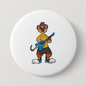 ギターとミュージシャンとしてのメルカト 缶バッジ (正面)