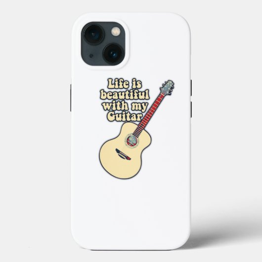 ギターと共にある人生は美しい。ポジティブな言葉 Case-Mate iPhoneケース (裏面)