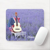 ギターと旗を椅子に マウスパッド (マウス)