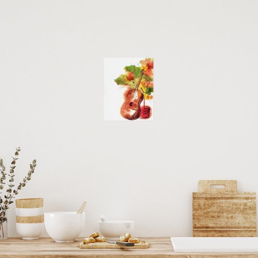 ギターと木 ポスター (キッチン)