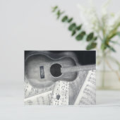 ギターと楽譜はがき ポストカード (スタンド正面)