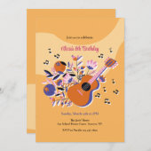 ギターと花の招待状 招待状 (正面/裏面)