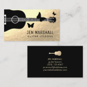 ギターと蝶のシルエット 名刺 (正面/裏面)