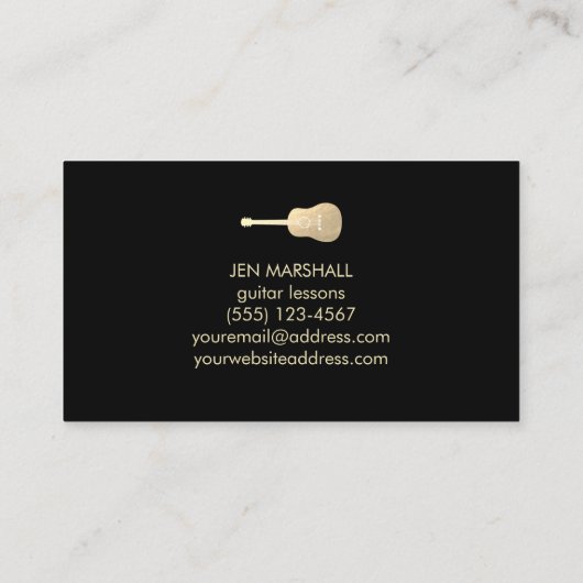 ギターと蝶のシルエット 名刺 (裏面)