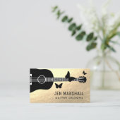 ギターと蝶のシルエット 名刺 (スタンド正面)