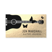 ギターと蝶のシルエット