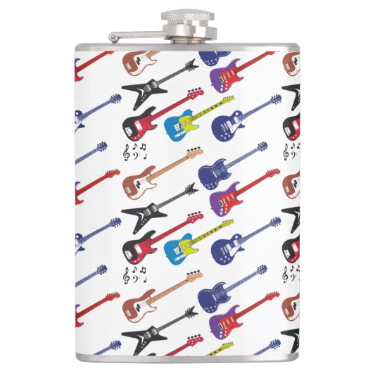 ギターと音楽ノート フラスク (正面)