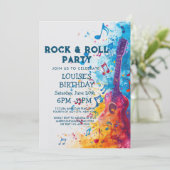 ギターと音符 ロックンロールパーティー招待状 招待状 (スタンド正面)