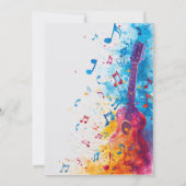 ギターと音符 ロックンロールパーティー招待状 招待状 (裏面)