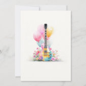 ギターと風船の21歳の誕生日パーティー 招待状 (裏面)