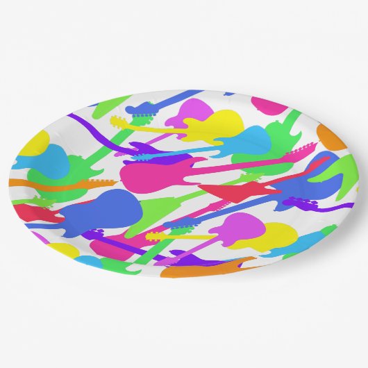 ギターのしぶきパターン ペーパープレート (アングル)