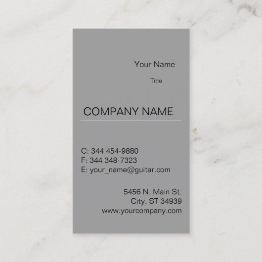 ギターの🎸のインストラクター 名刺 (裏面)