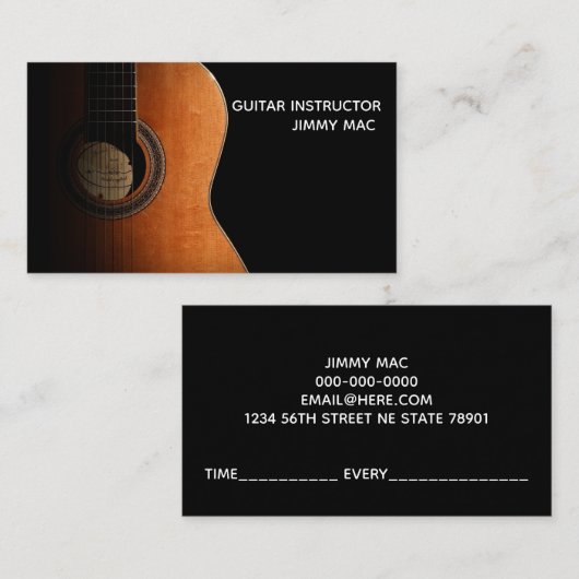 ギターのインストラクターの名刺 名刺 (正面/裏面)