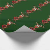 ギターのギフト用包装紙を遊んでいるトナカイ ラッピングペーパー (角)