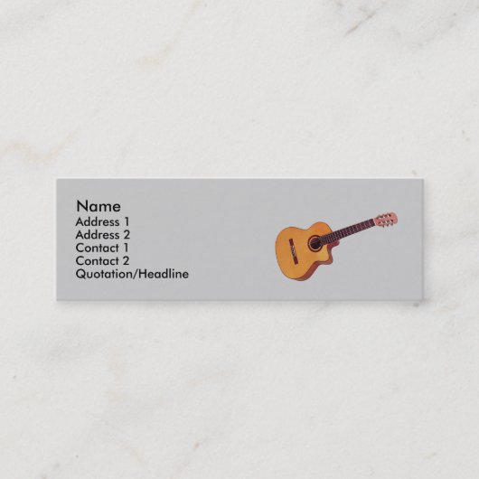 ギターのクラシックで細い名刺のシンプル スキニー名刺 (正面)