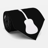 ギターのクラシックのシルエット ネクタイ (ロール)