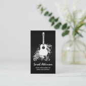 ギターのクールで黒く素晴らしい名刺 名刺 (スタンド正面)