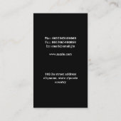 ギターのクールで黒く素晴らしい名刺 名刺 (裏面)