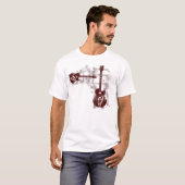 ギターのグラフィック2の赤 Tシャツ (正面フル)