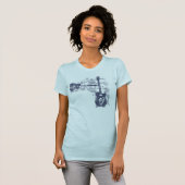 ギターのグラフィック2の青 Tシャツ (正面フル)