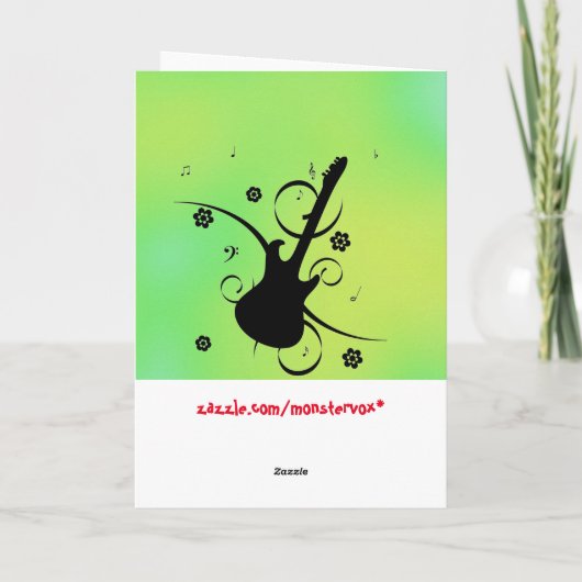 ギターのグリーティングカード カード (裏面)