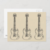 ギターのスケッチ ポストカード (正面/裏面)
