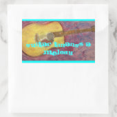 ギターのトゥアンガメロディ音響 長方形シール (バッグ)