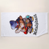 ギターのビーチタオル-独身のなイメージとのMetalphant ビーチタオル (正面)