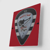 ギターのピックを弾く時間 スクエア壁時計 (傾斜)