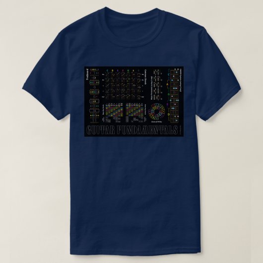 ギターのファンダメンタルズChords Fifth Fretboard CAGED Tシャツ (デザイン正面)