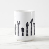 ギターのヘッドストック コーヒーマグカップ (中央)
