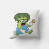 ギターのミュージシャンとしてのブロッコリー クッション (裏面)