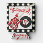 ギターのレコードと軽音縁ど付き 缶クーラー (正面)