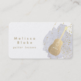 ギターのレッスン青い水色 名刺