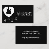 ギターのレッスン音楽ノート コーリングカード (正面/裏面)