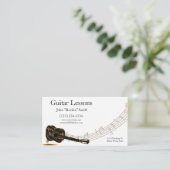 ギターのレッスン音楽ノート 名刺 (スタンド正面)
