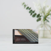 ギターのレッスン-音楽の先生のアコースティックギター 名刺 (スタンド正面)