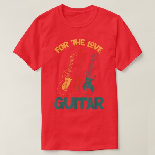 ギターのレトロ Tシャツ (デザイン正面)