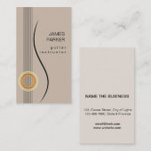 ギターのロゴの音楽教師のミニマリストの歌手 名刺 (正面/裏面)