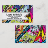 ギターのロック・ミュージックの星のグランジなGrafitの名刺 名刺 (正面/裏面)