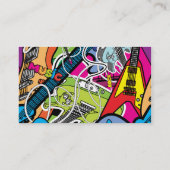 ギターのロック・ミュージックの星のグランジなGrafitの名刺 名刺 (裏面)